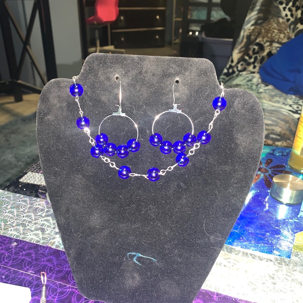Earrings and necklace